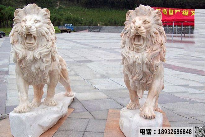 石雕石狮子动物雕塑加工.JPG